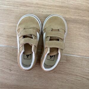 Vans Tan Kids Sneakers with Velcro